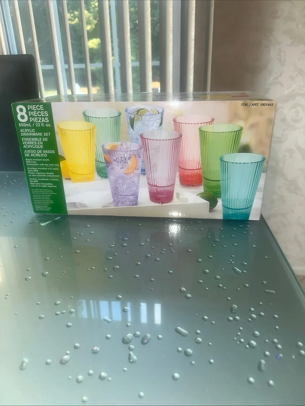 Acrylic Multicolor 8-Piece Drinkware Set - Assorted Colors